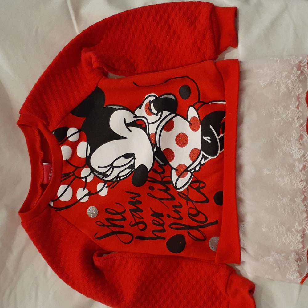 Disney Sweatshirt with Lacey bottom, Size 4 Toddler